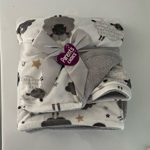 Sheep print baby blanket